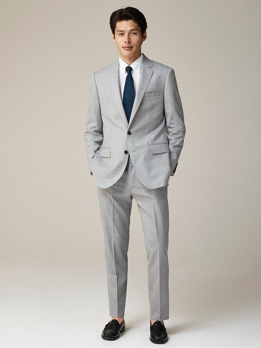 J.Crew Ludlow Suit Gray Carpini Italian Fabric Jacket & Pants Men's 36S 29x32